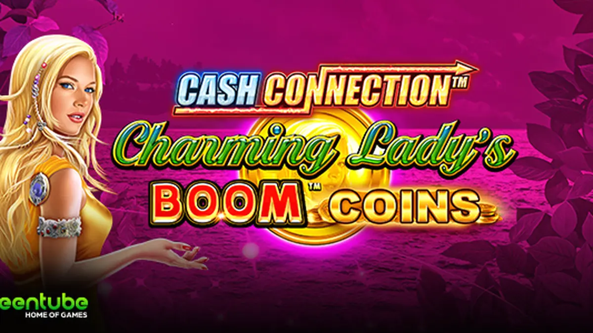 Tampilan visual permainan slot Cash Connection Charming Lady’s Boom Coins